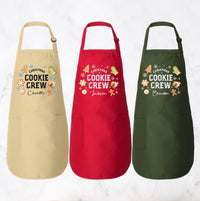 Personalized Christmas Cookie Crew Apron, Adjustable Neck, Full-Length Custom Christmas Kitchen Apron with Pockets, Christmas Mom Gift