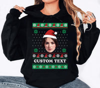 Personalized Photo Ugly Christmas Hoodie, Custom Face Shirt, Funny Ugly Christmas Hoodie