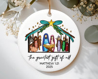 Nativity Christmas Ornament, The Greatest Gift of All Ceramic Ornament, Christian Christmas Ornament, Religious Holiday Gift Keepsake 2025