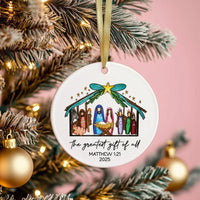 Nativity Christmas Ornament, The Greatest Gift of All Ceramic Ornament, Christian Christmas Ornament, Religious Holiday Gift Keepsake 2025