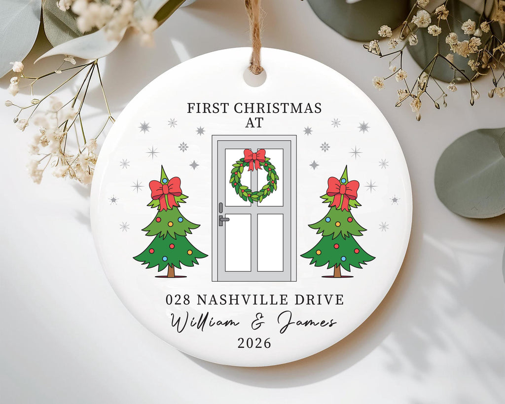 New Home Ornament Personalized, Our New Home 2025, Custom New House Ceramic Ornament, First Home Christmas Keepsake, Housewarming Gift
