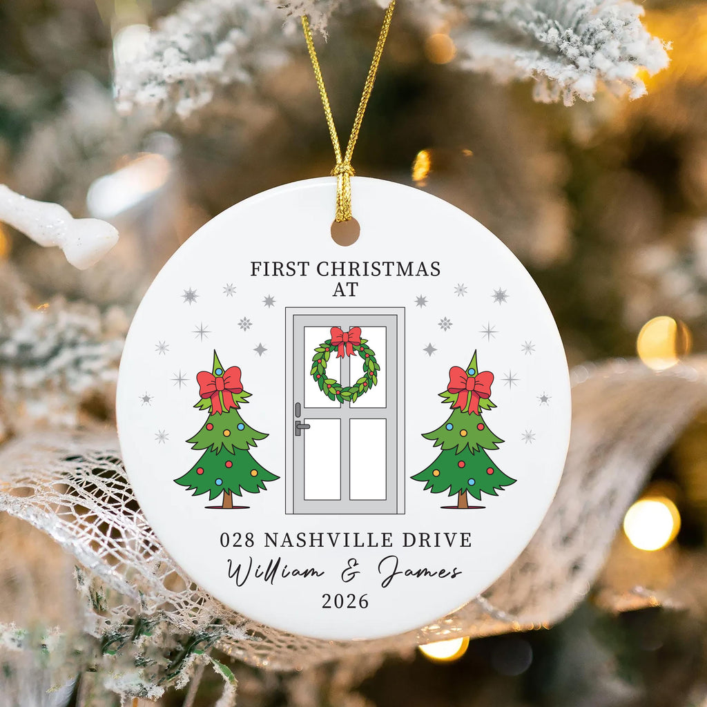 New Home Ornament Personalized, Our New Home 2025, Custom New House Ceramic Ornament, First Home Christmas Keepsake, Housewarming Gift