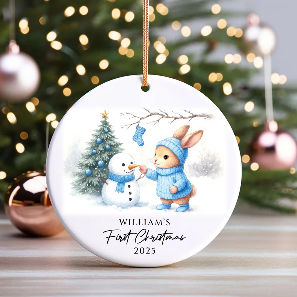 Personalized Baby’s First Christmas Ornament, Custom Newborn Keepsake, Baby Girl or Boy Ornament, First Christmas Ceramic Ornament Gift 2025