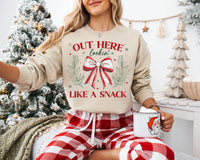 Christmas Coquette Bow Shirt, Out Here Lookin' Like a Snack Shirt, Christmas Cake Tee