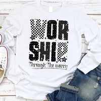 Worship Through The Worry Long Sleeve Shirt, Jesus Bible Verse Tee, Christian God Shirt