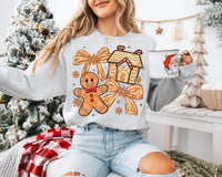 Gingerbread Christmas Coquette Sweatshirt, Brushstroke Christmas Shirt, Tis The Season Sweatshirt