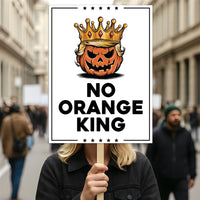 No Orange King Protest Sign, Anti-Trump, No Kings In America, Protect Democracy Political Activist Poster, Resist Fascism Rally Sign