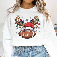 Custom Christmas Football Sweatshirt, Christmas Custom Shirt, Winter Sports Team Sweatshirt