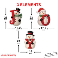 JOY Snowman Yard Signs Set, Christmas Outdoor Lawn Decorations with Stakes, Holiday Winter Porch Garden Decor, Snowmen Xmas Yard Display