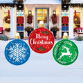Christmas Ornament Yard Signs Set, Outdoor Merry Christmas Lawn Decorations with Stakes, Holiday Porch Garden Pathway Xmas Decorations