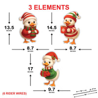 Christmas Duck Yard Signs Outdoor Decorations with Stakes, Cute Holiday Goose Lawn Decor, Winter Porch Pathway Garden Xmas Party Display