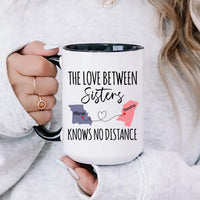 Custom Sisters Mug, Long Distance Sister Gift, Big Sister Little Sister Coffee Cup, Sister Birthday Gift, Best Sister Moving Away Present