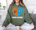 Custom House Divided Hoodie, Personalized Two Sports Team Shirt, Football, Baseball, Hockey, Basketball Hoodie