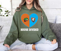 Custom House Divided Hoodie, Personalized Two Sports Team Shirt, Football, Baseball, Hockey, Basketball Hoodie