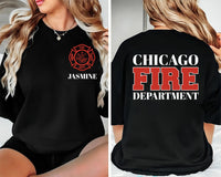 Personalized Firetruck Birthday Shirt, Fireman Toddler Shirt, Custom Firefighter Birthday Tee, Front Back