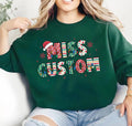 Custom Christmas Teacher Name Sweatshirt, Kindergarten Christmas Teacher Shirt, Teacher Christmas Gift Sweatshirt