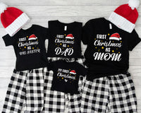 First Christmas of Family Shirt, First Christmas as Mommy Shirt, Personalized First Christmas Family Matching Tee