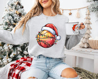 Christmas Baseball Football Basketball Santa Sweatshirt, Christmas Sport Lover Shirt, Christmas Football Player Sweatshirt