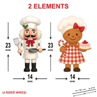 Christmas Yard Signs Chef Nutcracker & Gingerbread Decorations, Outdoor Lawn Stakes, Xmas Garden Party Display, Holiday Patio Decor