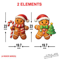 Gingerbread Christmas Yard Signs, Outdoor Lawn Decorations with Stakes, Holiday Garden Decor, Cute Candy Cane & Tree Xmas Display