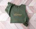 Custom Name Embroidered Sweatshirt, Personalized Name Hoodie, Embroidered Crewneck Shirt, Custom Long Sleeve Shirt