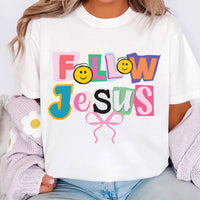 Follow Jesus Shirt, Coquette Jesus Shirt, Christian Tee, Preppy Jesus Shirt
