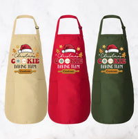Personalized Cookie Baking Crew Apron, Adjustable Neck, Full-Length Personalized Christmas Kitchen Apron with Pockets, Christmas Mom Gift