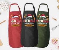Personalized Cookie Baking Crew Apron, Adjustable Neck, Full-Length Personalized Christmas Kitchen Apron with Pockets, Christmas Mom Gift