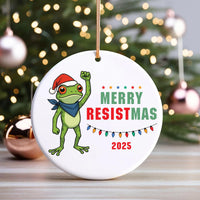 Merry Resistmas Ceramic Ornament, Portland Frog Christmas Ornament, Anti-Fascism Holiday Keepsake, Political Protest Gift, Abolish ICE Decor