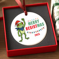 Merry Resistmas Ceramic Ornament, Portland Frog Christmas Ornament, Anti-Fascism Holiday Keepsake, Political Protest Gift, Abolish ICE Decor