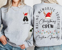 Custom Family Christmas Sweatshirt, Family Name Christmas Crewneck, Christmas Crew Shirt, Family Trip Matching Sweatshirt, Front Back