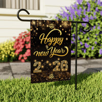 Happy New Year 2026 Garden Flag, New Year’s Eve Yard Flag, Holiday Welcome New Year Fence Front Porch Yard Decorations, Eve Party Decor Flag