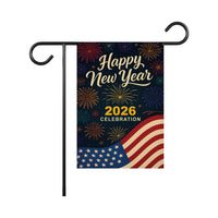 Happy New Year 2026 Garden Flag, New Year’s Eve Yard Flag, Holiday Welcome New Year Fence Front Porch Yard Decorations, Eve Party Decor Flag