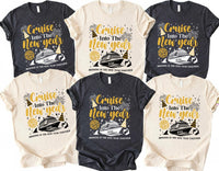 Cruising Into the New Year 2026 Shirt, Custom Name Cruise Shirt, Family Vacation Matching Tee