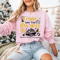 Cruising Into the New Year 2026 Sweatshirt, Custom Name Cruise Shirt, Family Vacation Matching Sweatshirt