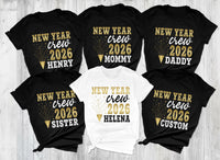 Happy New Year 2026 Shirt, Christmas Crew Matching Family Outfits Shirt, New Year Family Tee