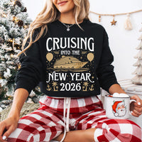 Cruising Into the New Year 2026 Sweatshirt, Custom Name Cruise Shirt, Family Vacation Matching Sweatshirt