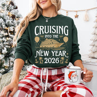 Cruising Into the New Year 2026 Sweatshirt, Custom Name Cruise Shirt, Family Vacation Matching Sweatshirt