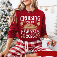 Cruising Into the New Year 2026 Sweatshirt, Custom Name Cruise Shirt, Family Vacation Matching Sweatshirt