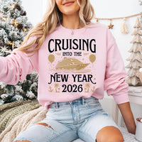 Cruising Into the New Year 2026 Sweatshirt, Custom Name Cruise Shirt, Family Vacation Matching Sweatshirt