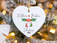 Personalized Couple Ornament 2025, Together Ceramic Keepsake, New Couple Christmas Ornament, Romantic Gift for Couple, Holiday Decoration