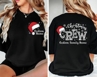 Custom Christmas Family Crew Sweatshirt, Custom Name Shirt, Family Name Sweatshirt, Front Back