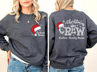 Custom Christmas Family Crew Sweatshirt, Custom Name Shirt, Family Name Sweatshirt, Front Back