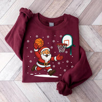 Christmas Basketball Sweatshirt, Santa Basketball Shirt, Funny Santa Sweatshirt