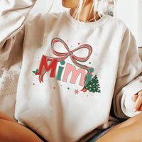 Custom Preppy Family Christmas Sweatshirt, Personalized Name Xmas Shirt, Matching Holiday Sweatshirt