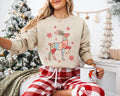 Christmas Reindeer Sweatshirt, Preppy Christmas Coquette Shirt, Retro Xmas Sweatshirt
