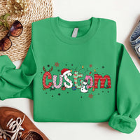 Personalized Christmas Sweatshirt, Christmas Name Shirt, Custom Alphabet Christmas Tee, Girls Name Christmas Sweatshirt