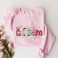 Personalized Christmas Sweatshirt, Christmas Name Shirt, Custom Alphabet Christmas Tee, Girls Name Christmas Sweatshirt