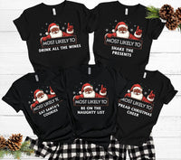 Black Santa Claus Christmas Shirt, Family Matching Christmas Shirt, Brown Santa Claus Tee