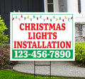Custom Christmas Lights Installation Yard Sign, Waterproof Corrugated Plastic - Ideal for Commercial & Residential Holiday Lighting Services